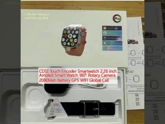 CD12 Touch Encoder Smartwatch 2.26 inch Amoled Smart Watch 180° Rotary Camera 2080Mah Battery GPS WIFI Global Call