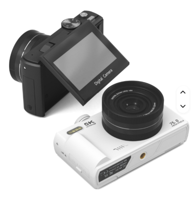 WD08 Digital Camera 5K 64MP UHD Cameras 18X Digital Zoom 180° Flip Screen Camera